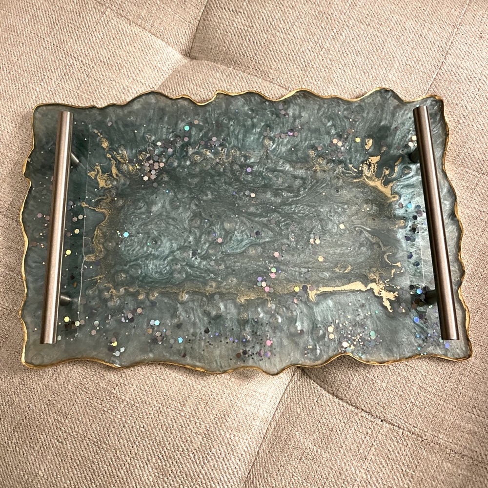 new • handmade epoxy resin jewelry tray